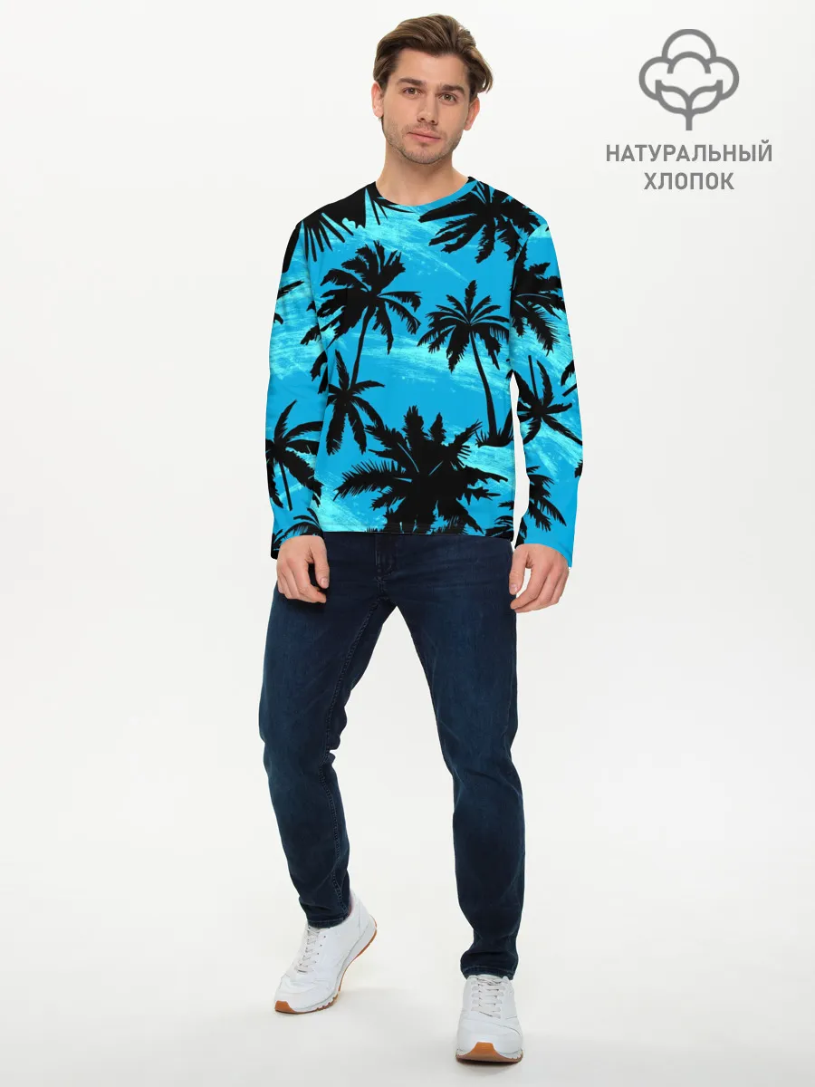Мужской лонгслив базовый / Пальмы в Горизонте