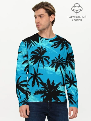 Мужской лонгслив базовый / Пальмы в Горизонте