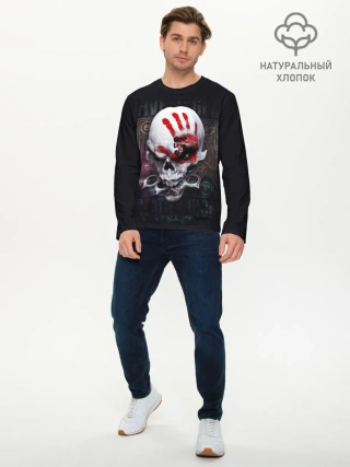 Мужской лонгслив базовый / Damage Skull