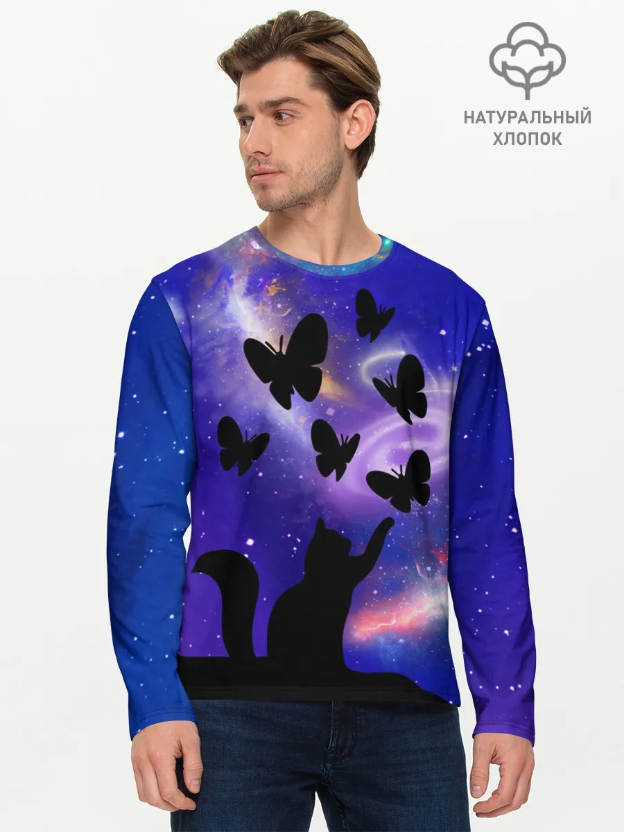 Мужской лонгслив базовый / КотоКосмос