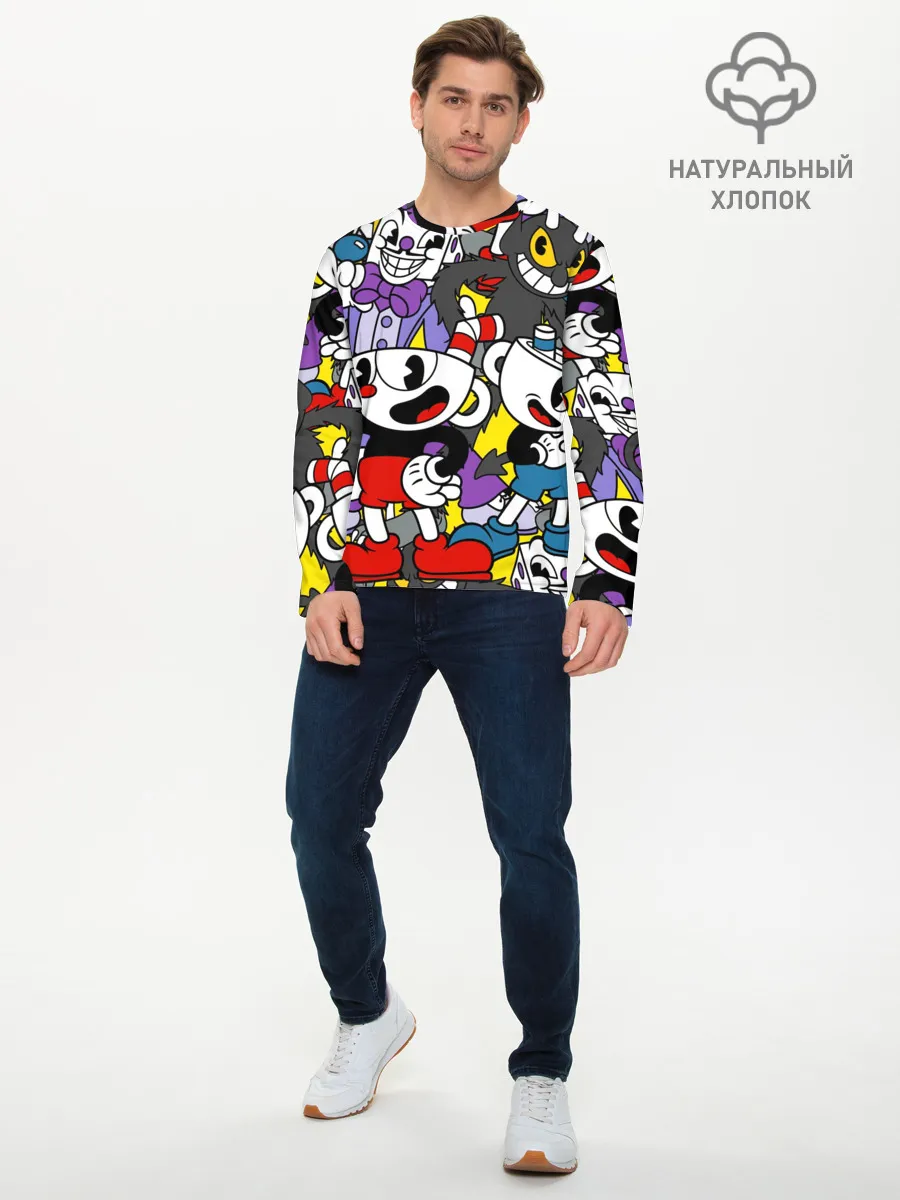 Мужской лонгслив базовый / Cuphead