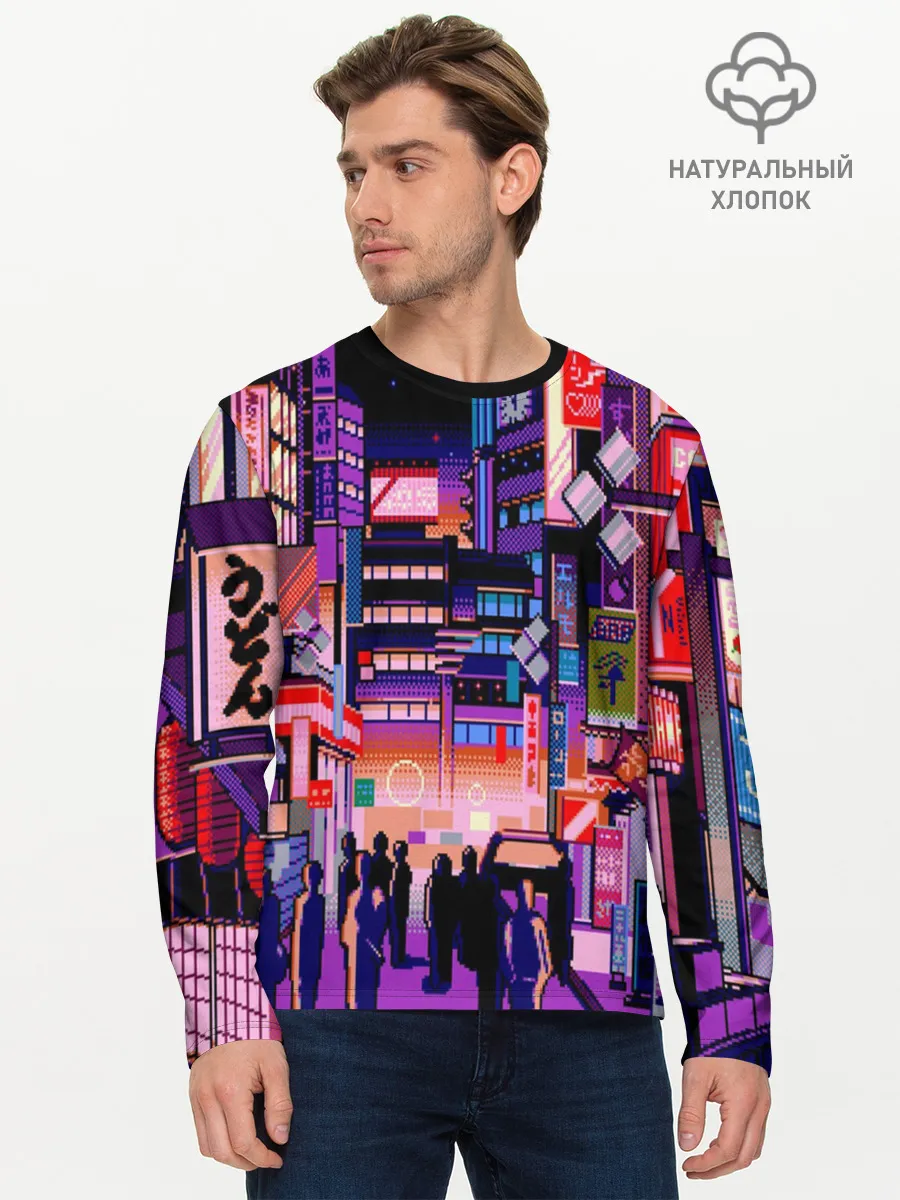 Мужской лонгслив базовый / Переулок Токио