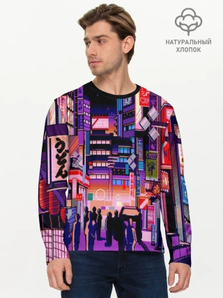 Мужской лонгслив базовый / Переулок Токио