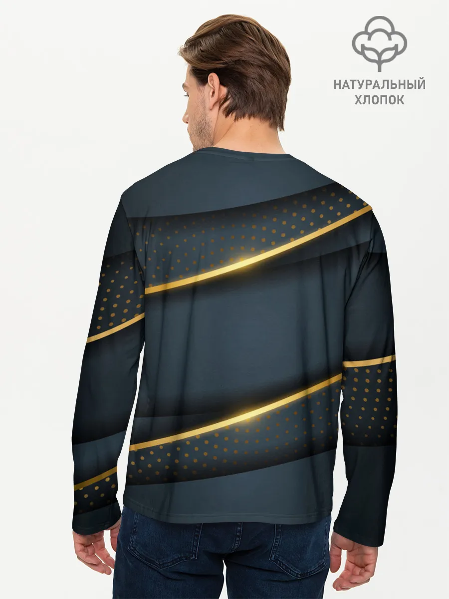Мужской лонгслив базовый / 3D luxury gold