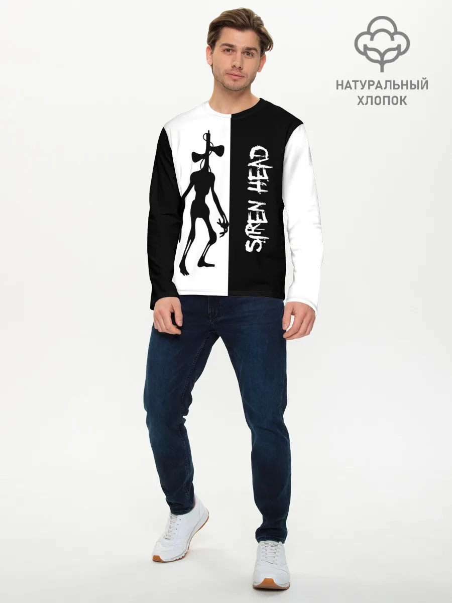 Мужской лонгслив базовый / Сиреноголовый/Siren Head