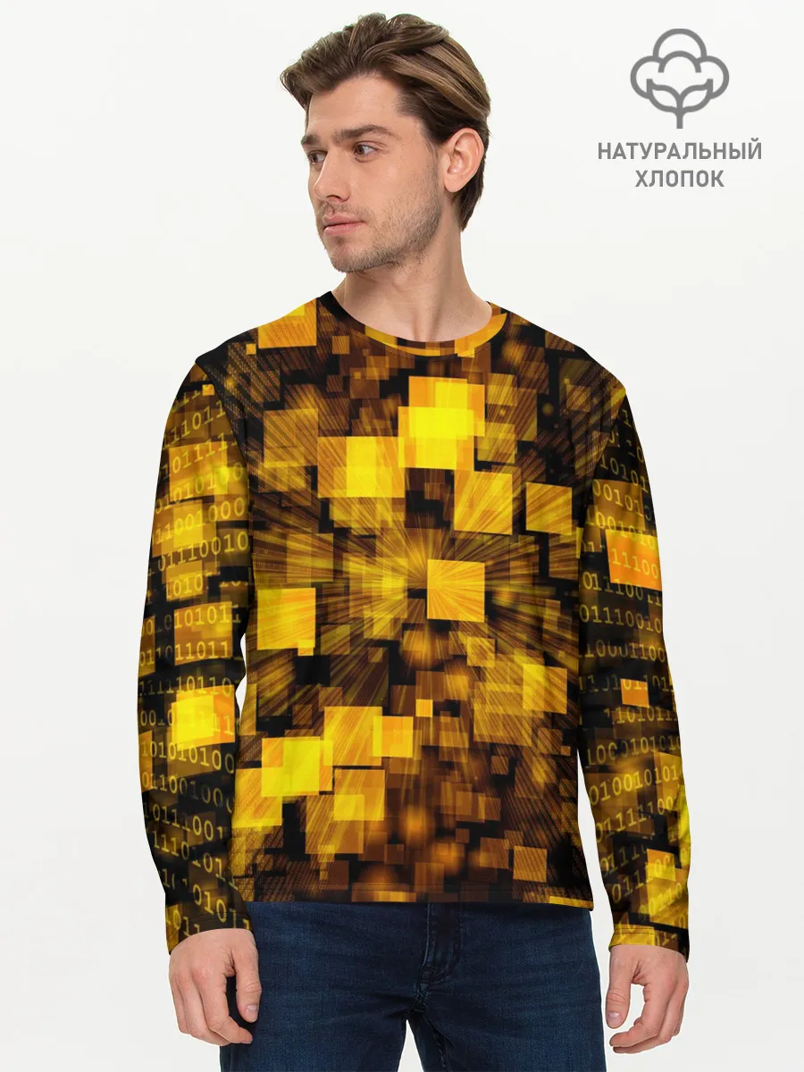 Мужской лонгслив базовый / Неоновый взрыв