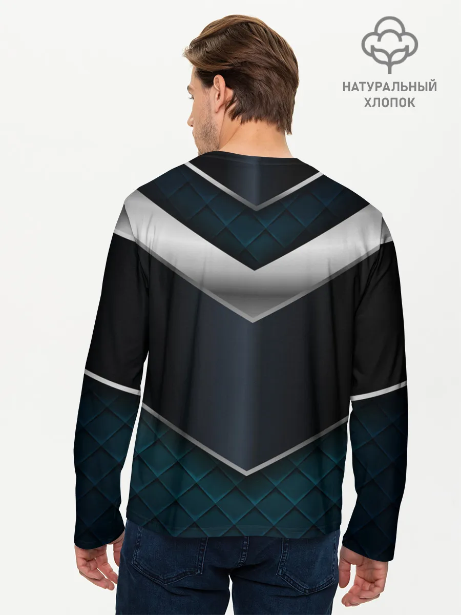 Мужской лонгслив базовый / 3D dark metal