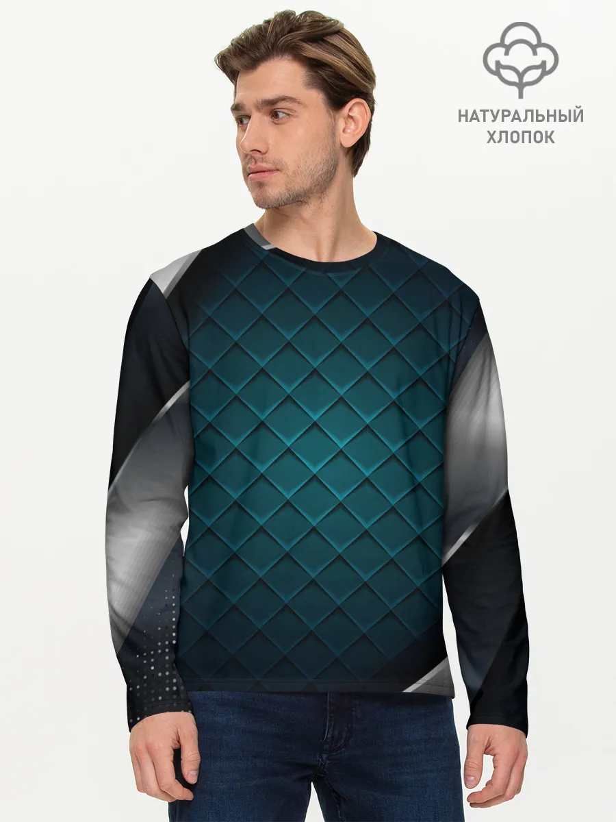 Мужской лонгслив базовый / 3D luxury metal