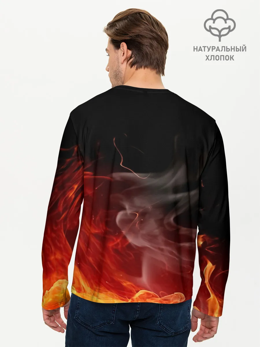 Мужской лонгслив базовый / Незуко Камадо в огне