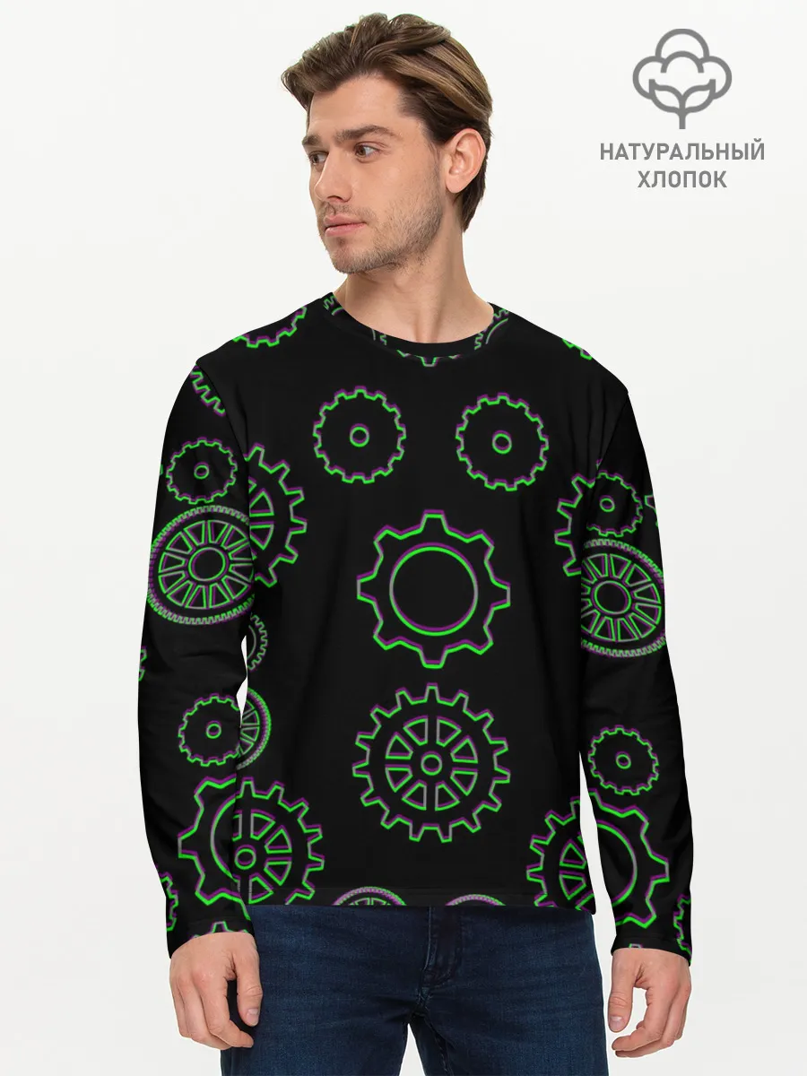 Мужской лонгслив базовый / Gears steampunk
