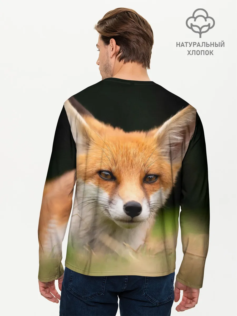 Мужской лонгслив базовый / Мордочка лисицы