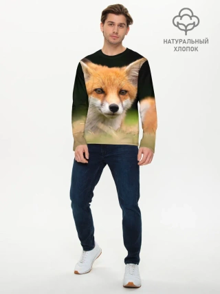 Мужской лонгслив базовый / Мордочка лисицы