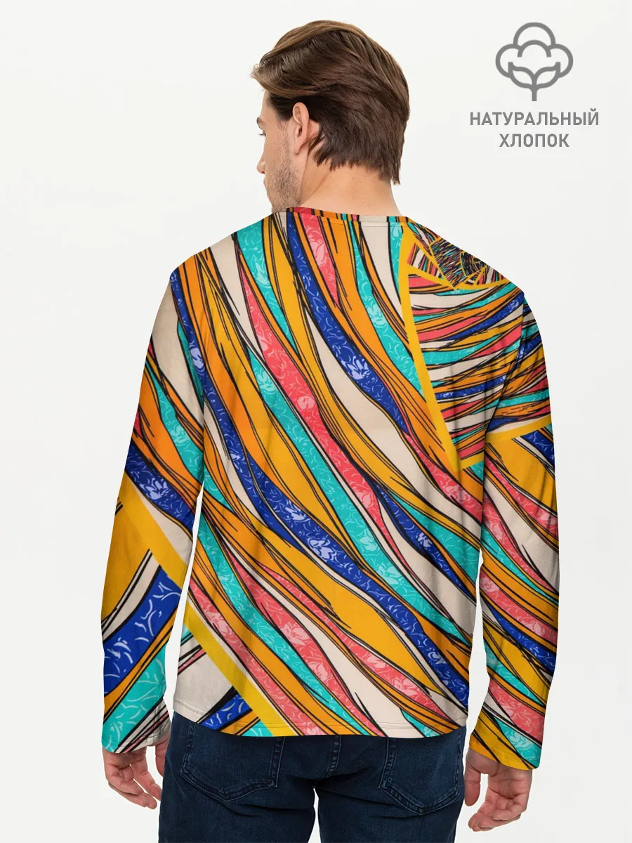 Мужской лонгслив базовый / Абстрактное течение