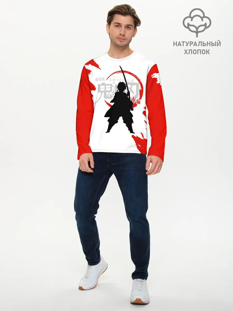 Мужской лонгслив базовый / Танджиро Камадо Kimetsu no Yaiba