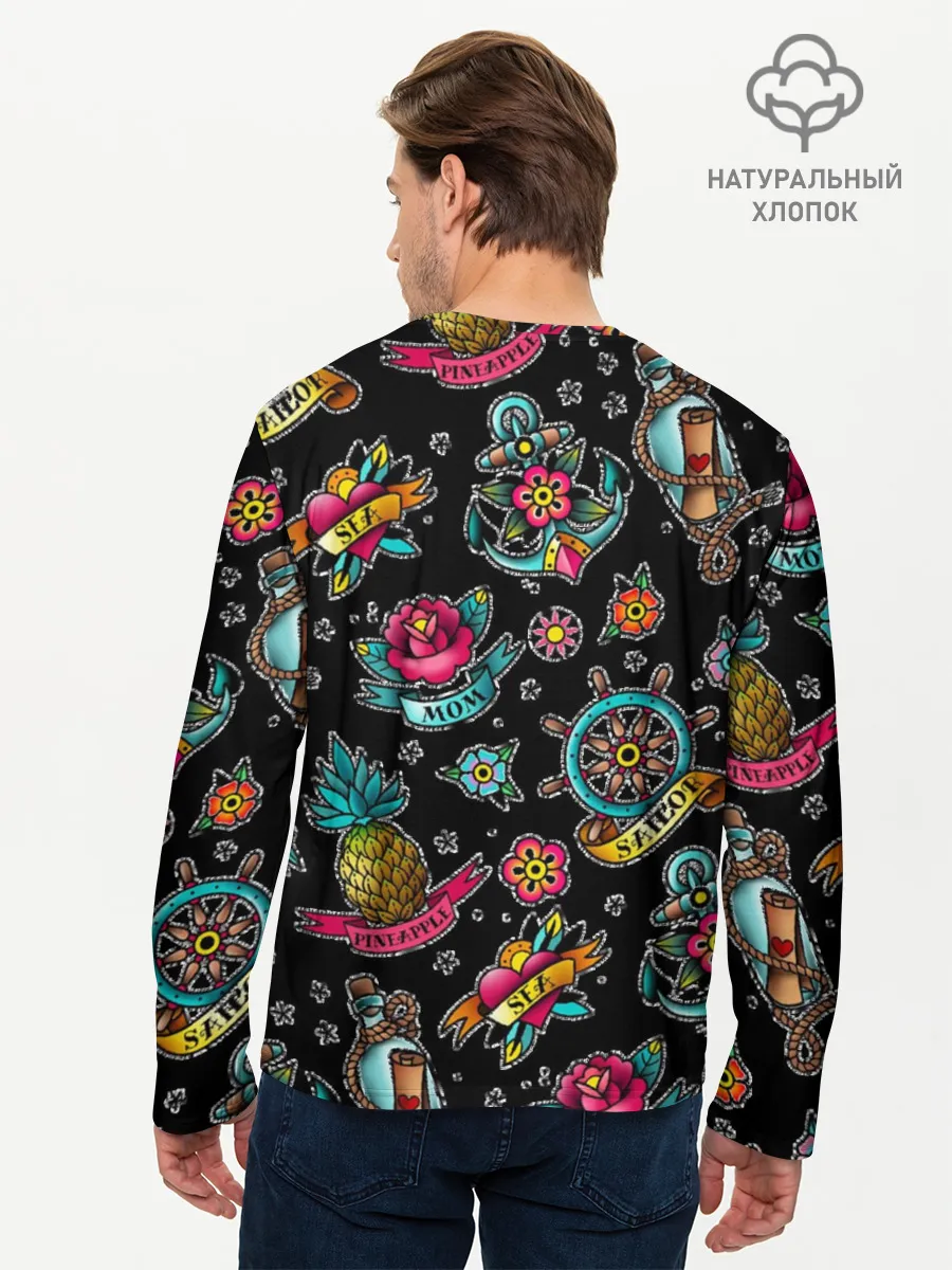 Мужской лонгслив базовый / Old school Sailor