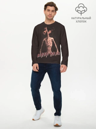 Мужской лонгслив базовый / Siren Head Надпись