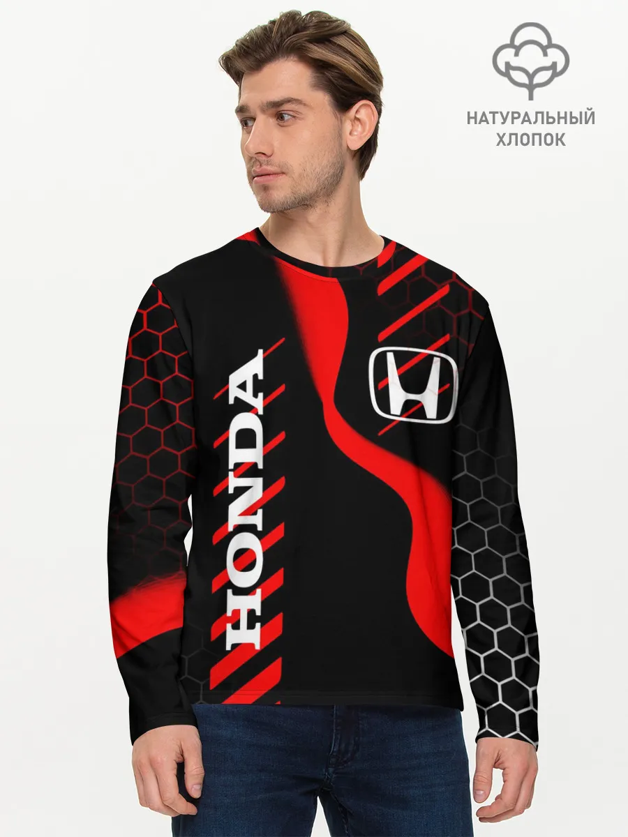 Мужской лонгслив базовый / HONDA / ХОНДА / СПОРТ