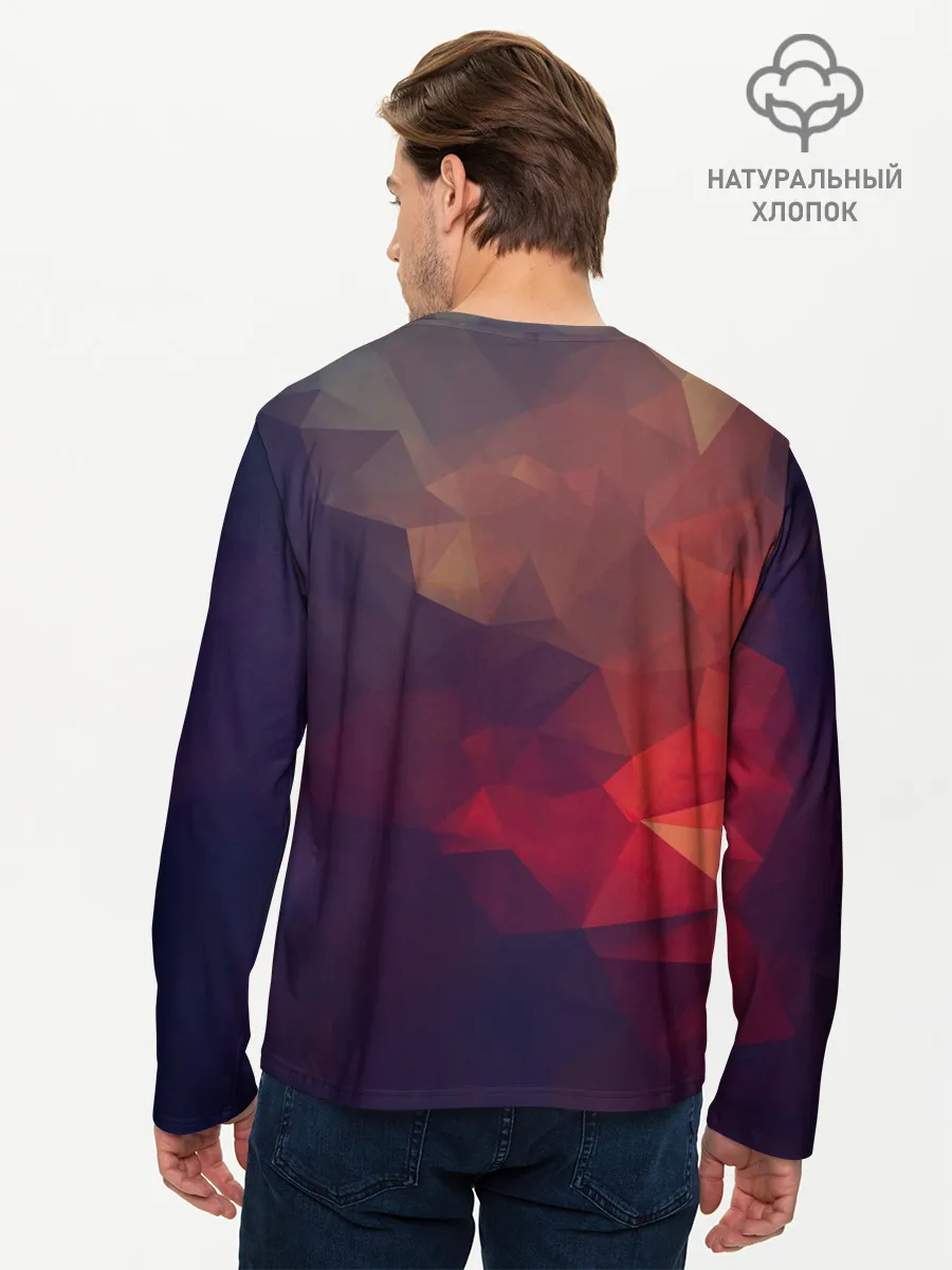 Мужской лонгслив базовый / Лавовый вектор