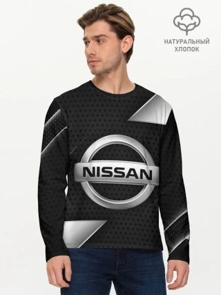 Мужской лонгслив базовый / NISSAN / НИССАН / МЕТАЛЛ