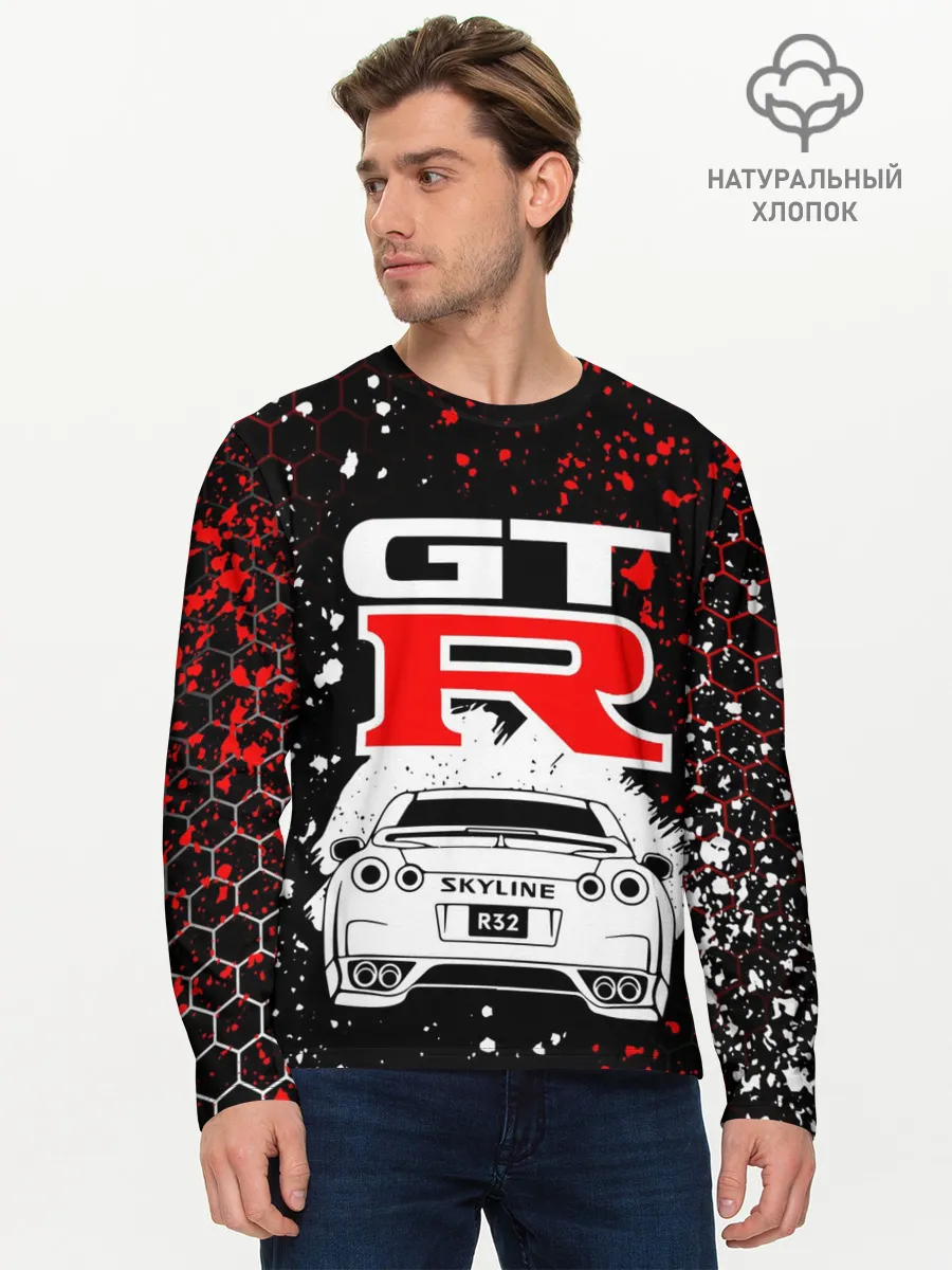 Мужской лонгслив базовый / NISSAN GT-R / НИССАН GTR