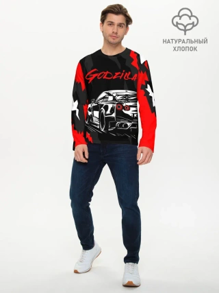 Мужской лонгслив базовый / NISSAN GT-R / GODZILLA