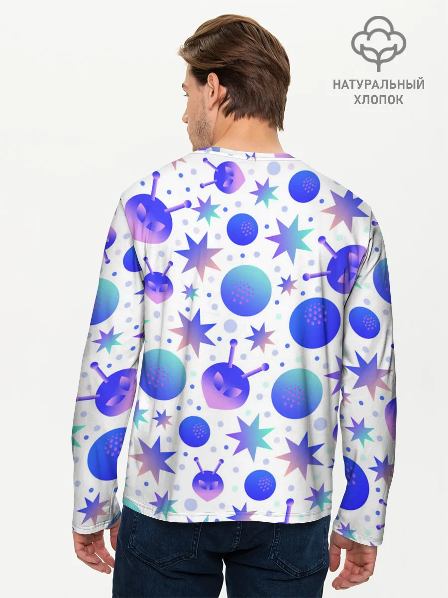 Мужской лонгслив базовый / Яркая галактика