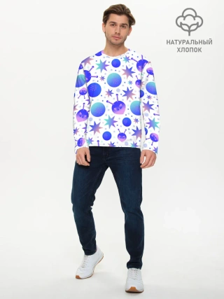 Мужской лонгслив базовый / Яркая галактика