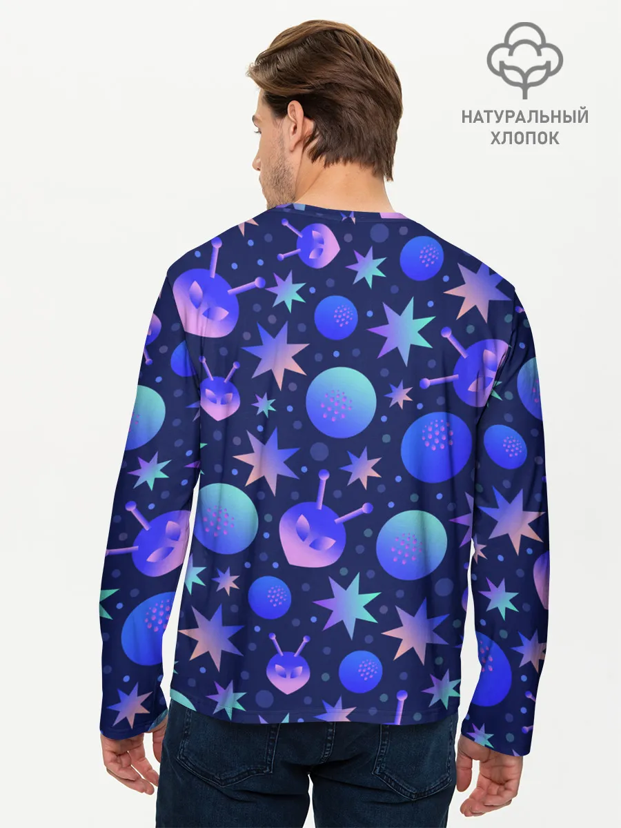 Мужской лонгслив базовый / Космический микс