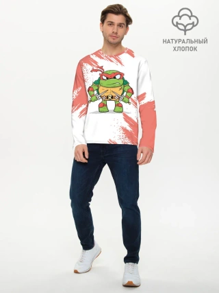 Мужской лонгслив базовый / ЧЕРЕПАШКИ НИНДЗЯ - РАФАЭЛЬ