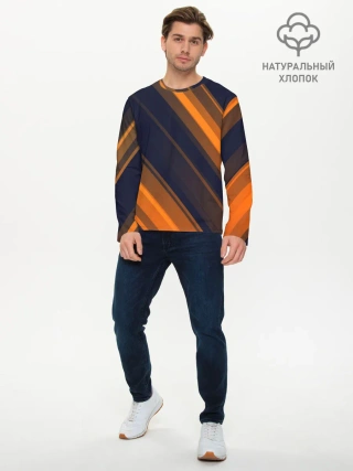 Мужской лонгслив базовый / ORANGE Black