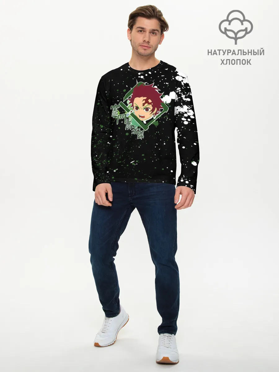 Мужской лонгслив базовый / Танджиро | Клинок, рассекающий демонов