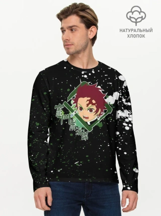 Мужской лонгслив базовый / Танджиро | Клинок, рассекающий демонов