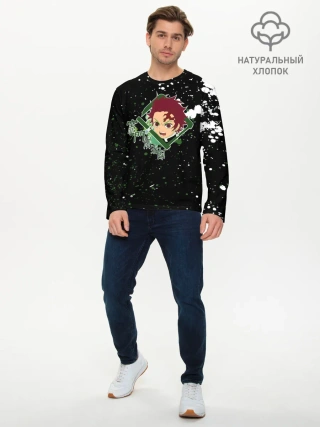 Мужской лонгслив базовый / Танджиро | Клинок, рассекающий демонов