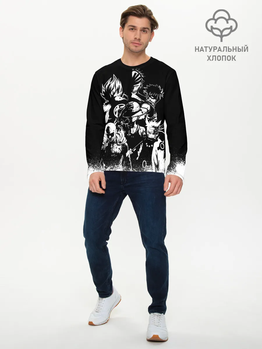 Мужской лонгслив базовый / ГЛАВНЫЕ ГЕРОИ АНИМЕ