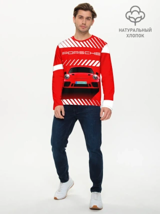 Мужской лонгслив базовый / PORSCHE / ПОРШЕ / RED STYLE