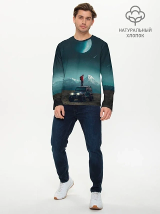 Мужской лонгслив базовый / Космос в горах
