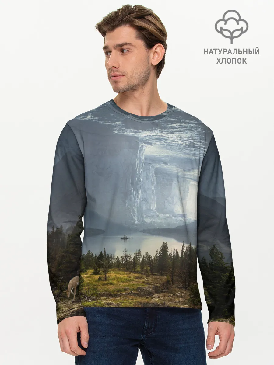 Мужской лонгслив базовый / Фантастический пейзаж