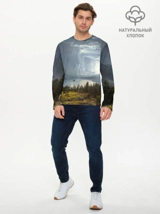 Мужской лонгслив базовый / Фантастический пейзаж