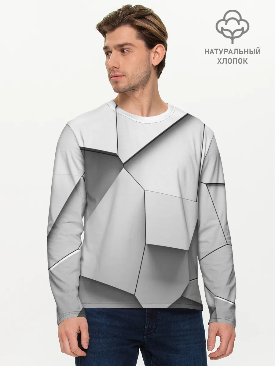 Мужской лонгслив базовый / Слом плитки