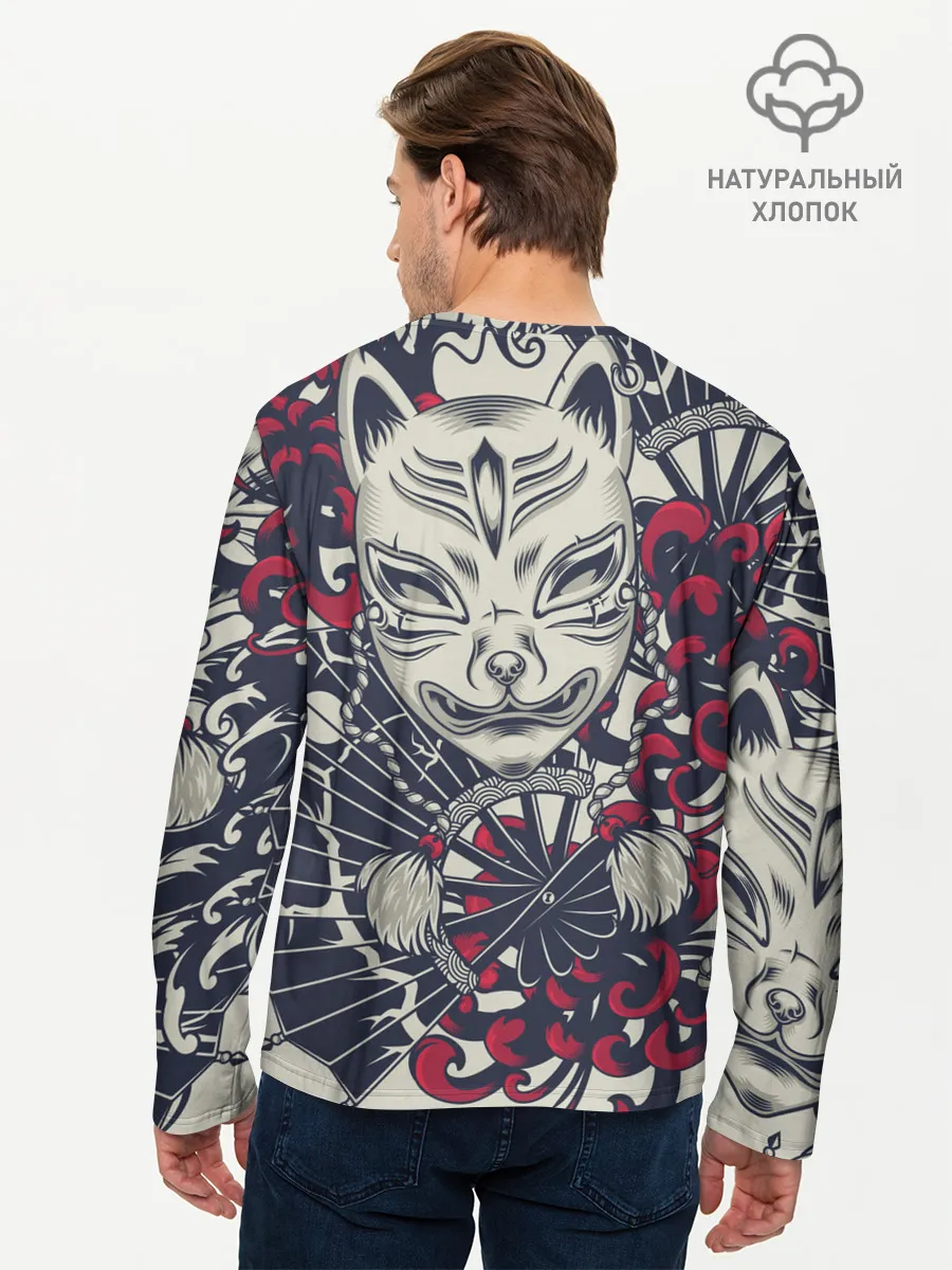 Мужской лонгслив базовый / Кицунэ | Маска лисы