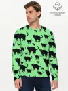 Мужской лонгслив базовый / Кошачий фон