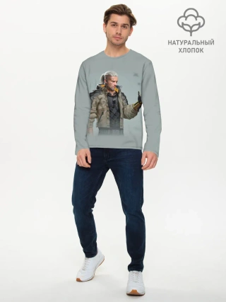 Мужской лонгслив базовый / КиберГеральт