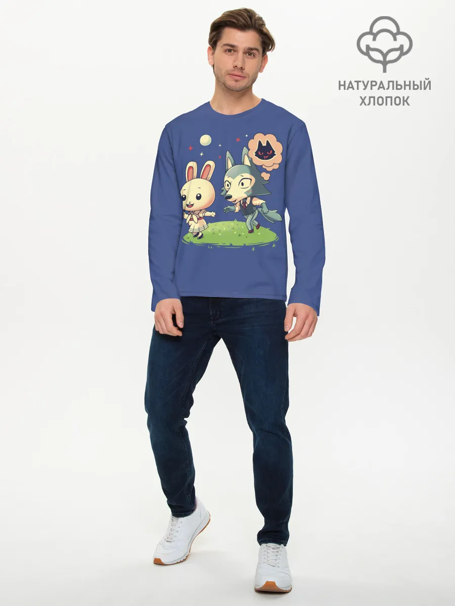 Мужской лонгслив базовый / Зайка и волчек | Beastars