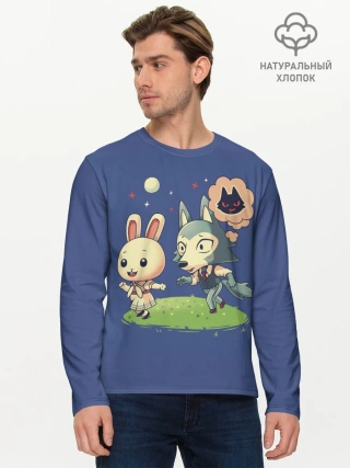 Мужской лонгслив базовый / Зайка и волчек | Beastars