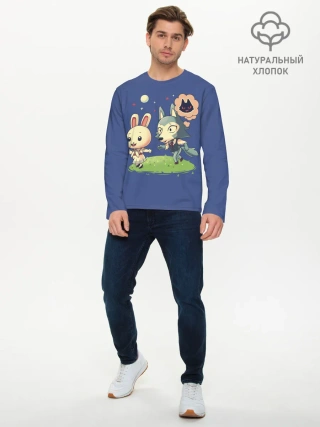 Мужской лонгслив базовый / Зайка и волчек | Beastars