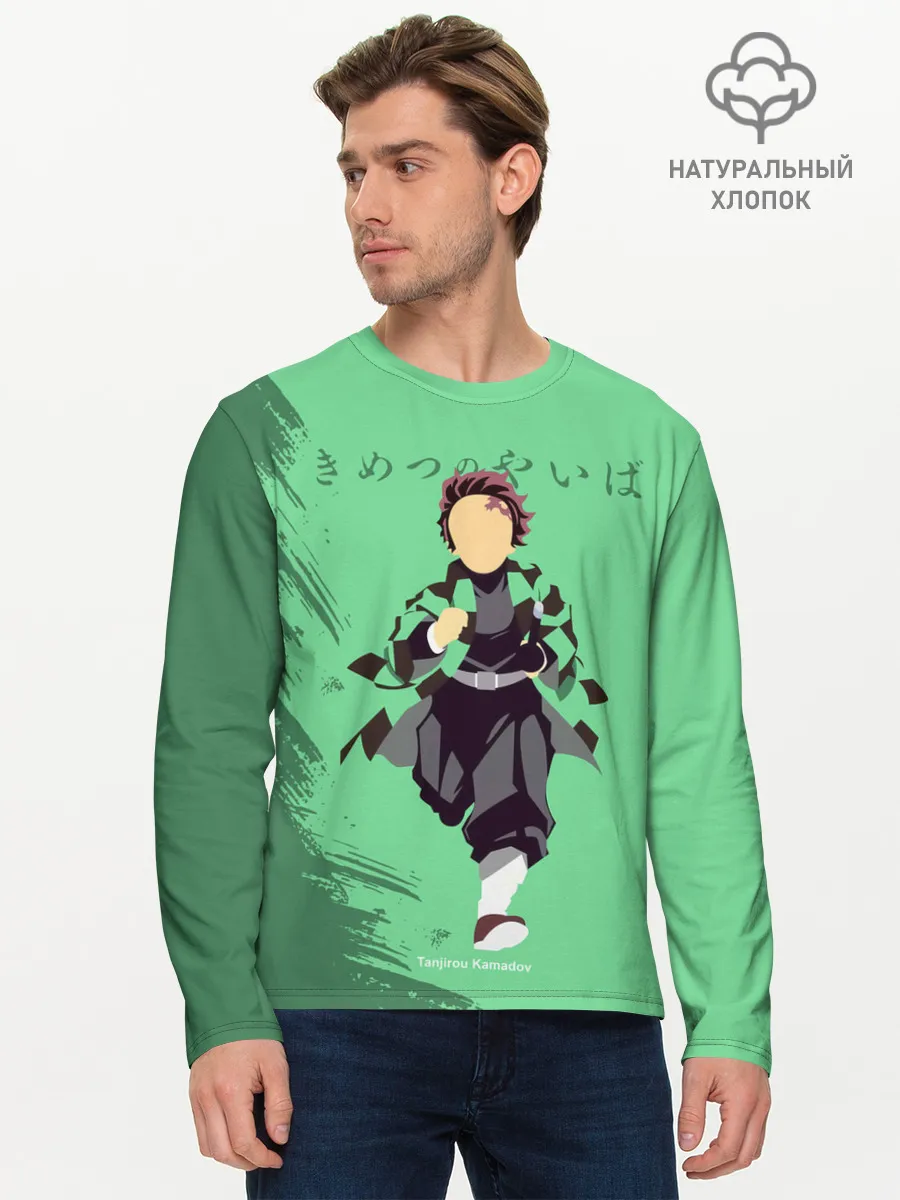 Мужской лонгслив базовый / Танджиро Камадо Kimetsu no Yaiba