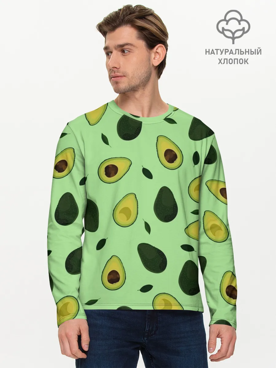Мужской лонгслив базовый / Авокадо