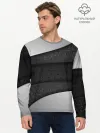 Мужской лонгслив базовый / 3D luxury style silver black