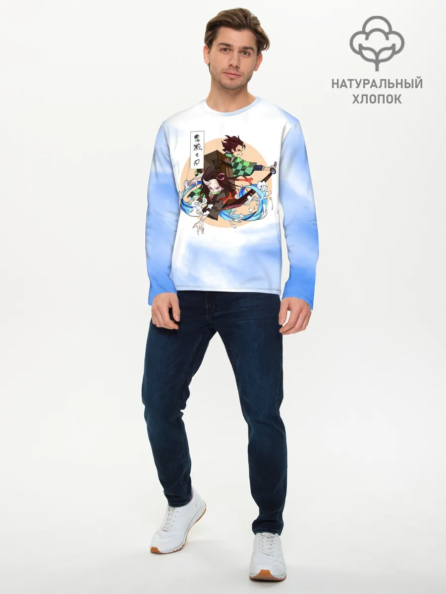 Мужской лонгслив базовый / Танджиро и Незуко Камадо