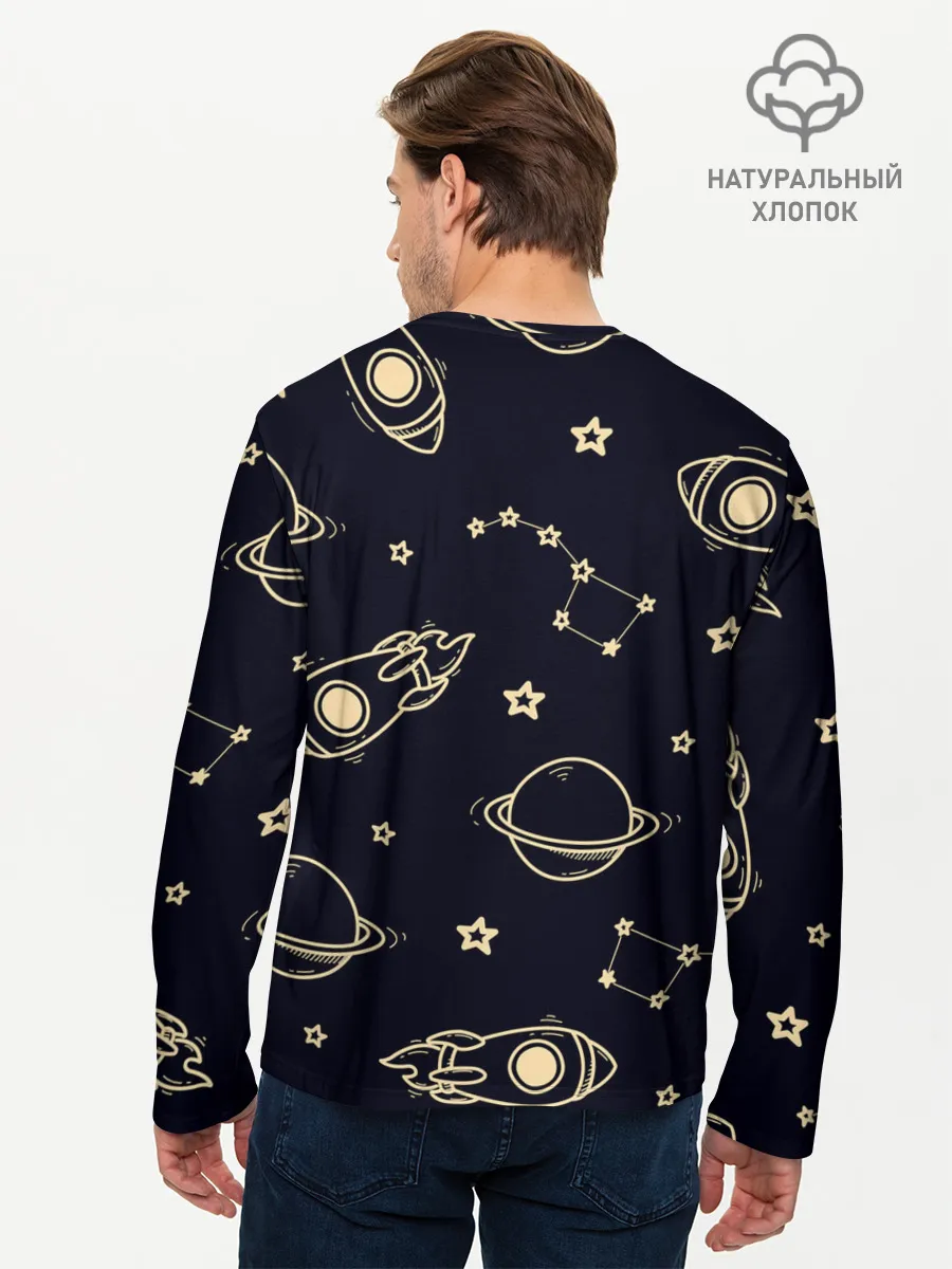 Мужской лонгслив базовый / космос